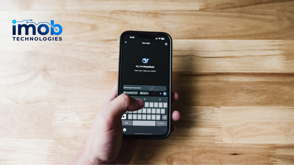 Person using an AI assistant on a smartphone