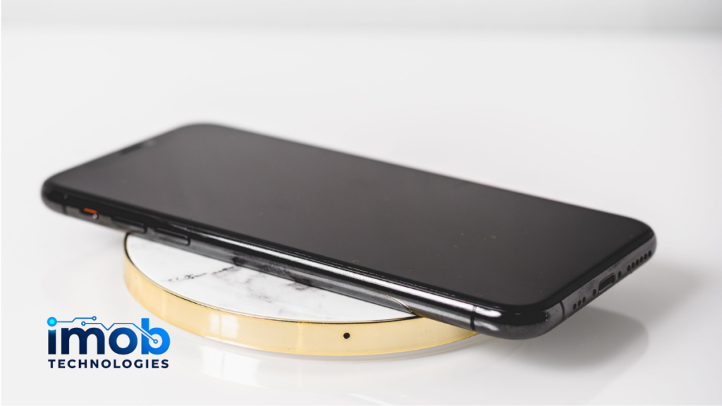 Smartphone on a wireless charger