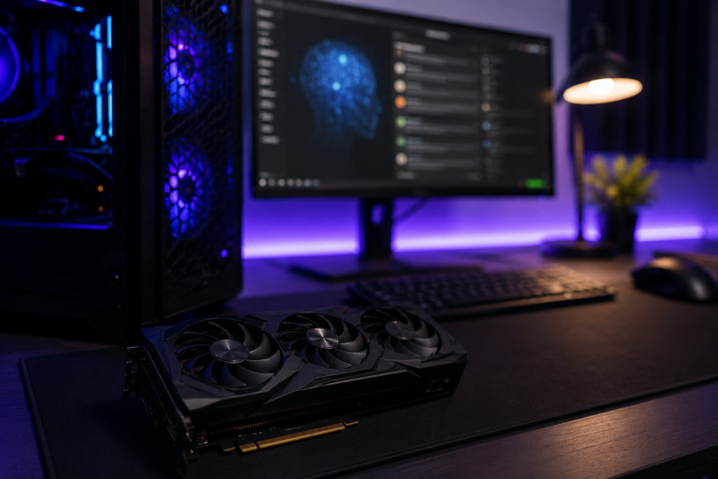 Local LLM running on a desktop PC with a 12GB GPU