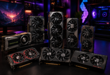 Best GPUs for gaming in August 2026, featuring legendary and modern graphics cards including GTX 1080 and Radeon RX 580.