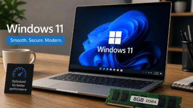 8GB RAM and Windows 11 on a laptop